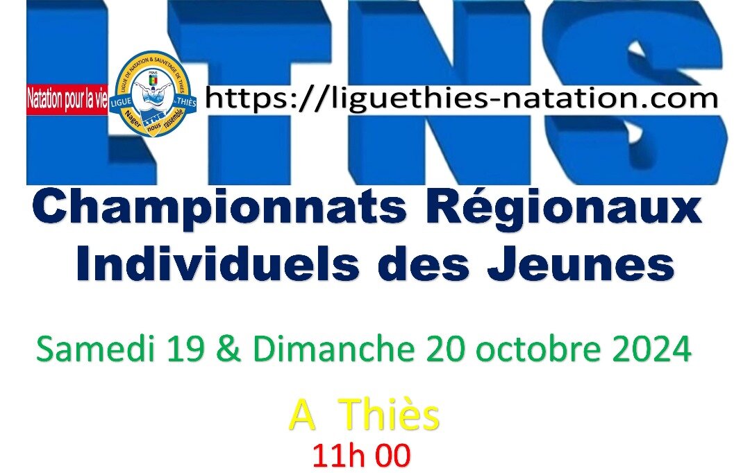 Agenda – Championnats régionaux individuels des jeunes : 19 et 20 octobre 2024
